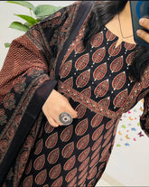 *This A-line pant set is perfect for the summer season with its vibrant floral print and confident pocket one side. Plus, the included matching dupatta completes the look and adds an extra touch